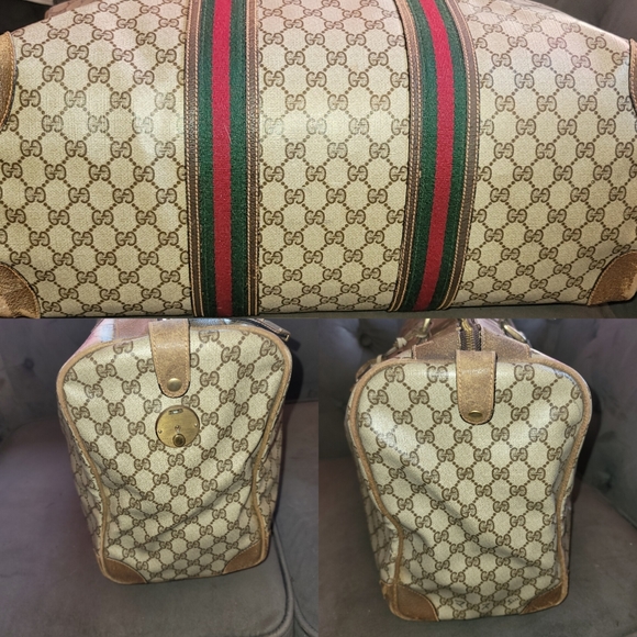 Gucci Gg Supreme Canvas Sherry Web Ophidia Duffle Gym Travel Weekend Bag Authent - Picture 12 of 15